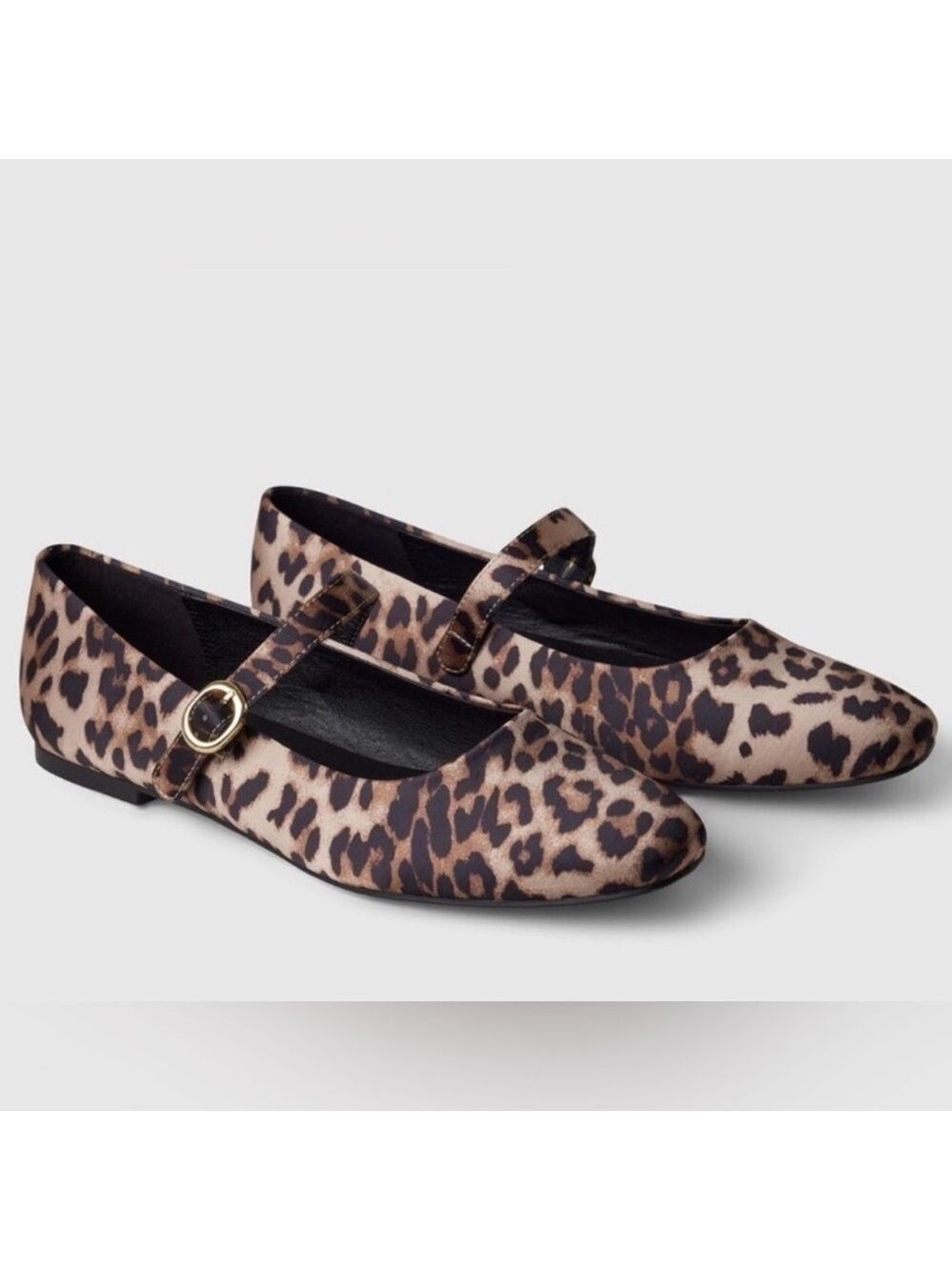 Gap Leopard Animal Print Mobwife Mary Jane Ballerina Flats Shoes 20 NWT Office